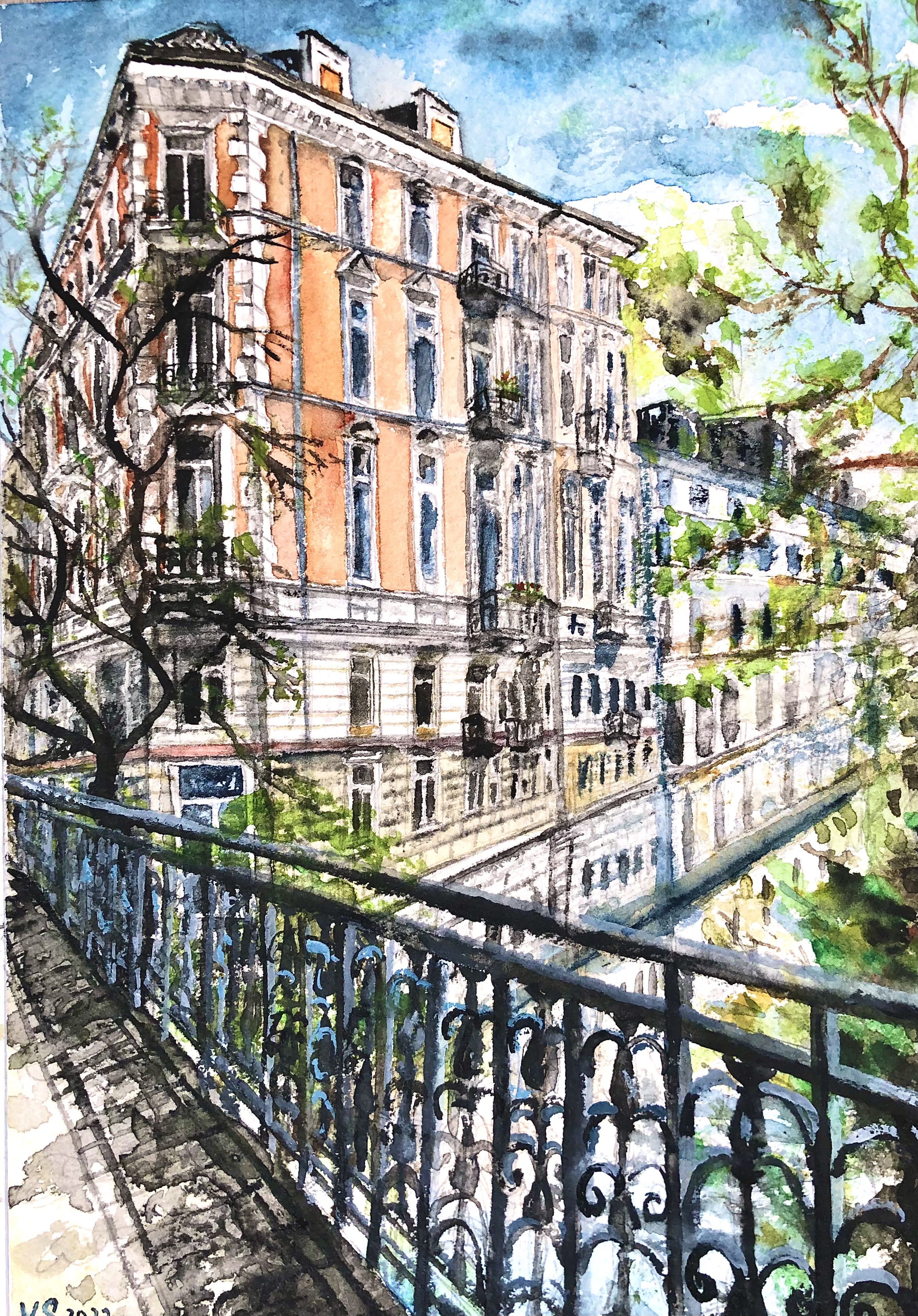 Frühling in Hamburg — Wasserfarben